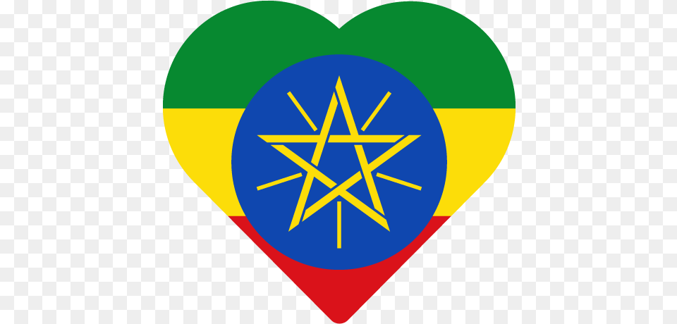 Vector Country Flag Of Ethiopia Heart Vector World Flags Ethiopia Flag Button, Symbol Png Image