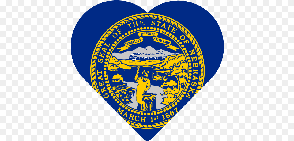 Vector Country Flag Of Nebraska Heart Vector World Flags Flag Of Nebraska, Badge, Logo, Symbol, Person Png