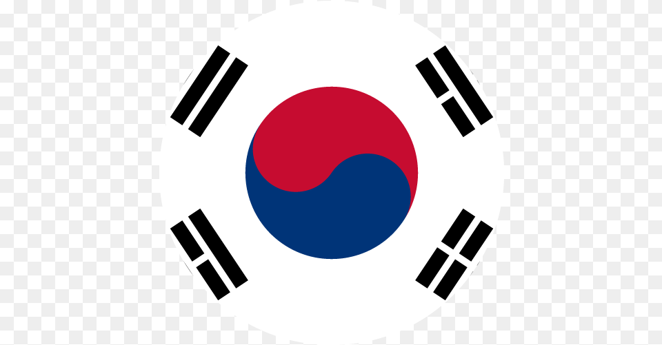 Vector Country Flag Of South Korea Circle Vector World Flags Korean Flag, Logo, Ball, Football, Soccer Free Png Download