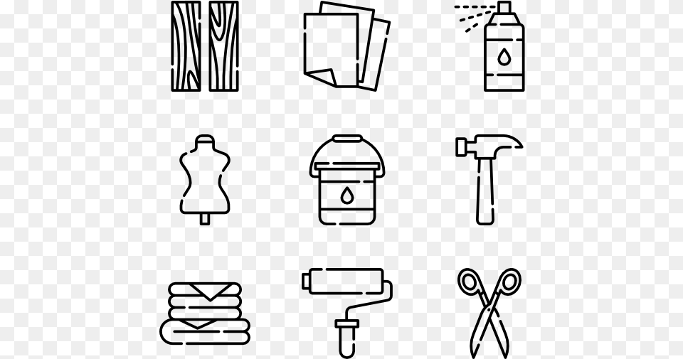 Vector Crafts Drafts Art, Gray Png