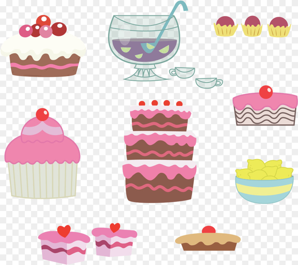 Vector Cupcakes Background My Little Pony Vector Food, Cake, Cream, Cupcake, Dessert Free Png