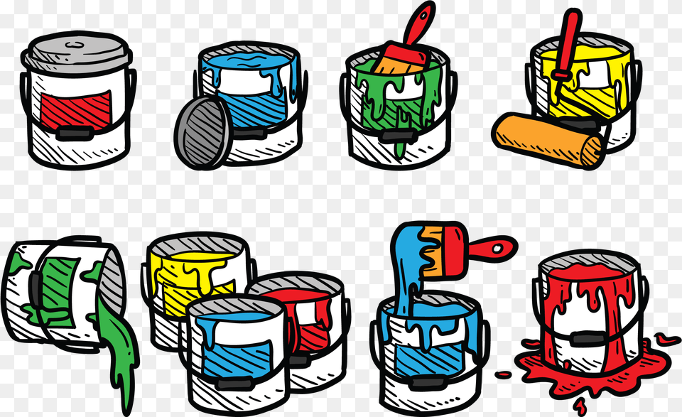 Vector De Iconos De Pote De Pintura, Tin Free Png