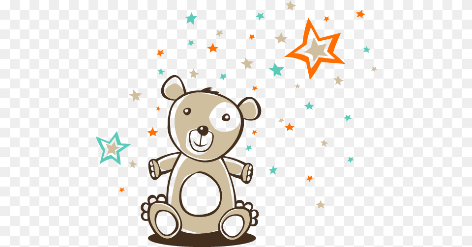 Vector Decoration Cute Childish Backgrounds, Star Symbol, Symbol, Animal, Bear Png
