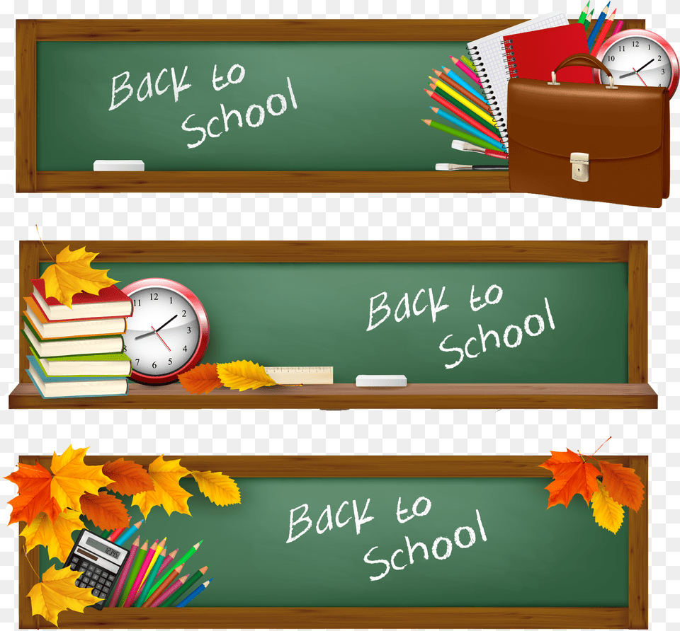 Vector Design School Banner, Leaf, Plant, Blackboard, Accessories Free Png Download