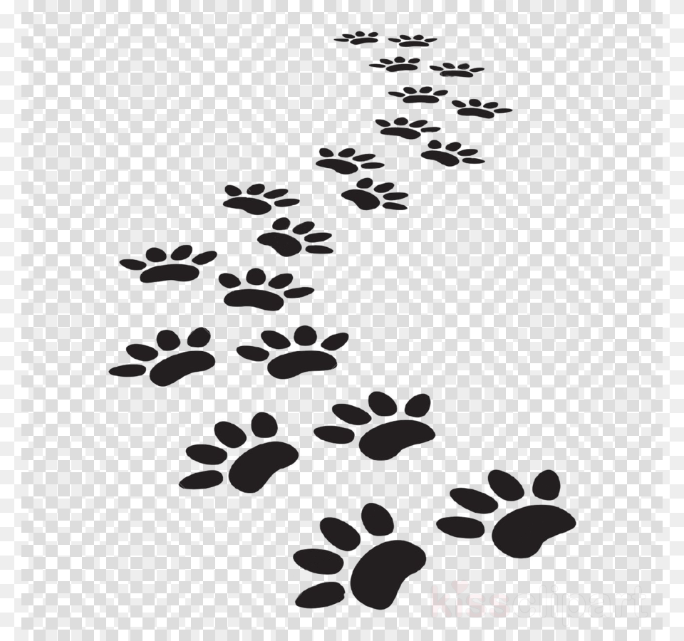 Vector Dog Paw Prints Clipart Dog Cat Tiger Paw Print Trail, Home Decor, Rug, Qr Code, Pattern Free Transparent Png