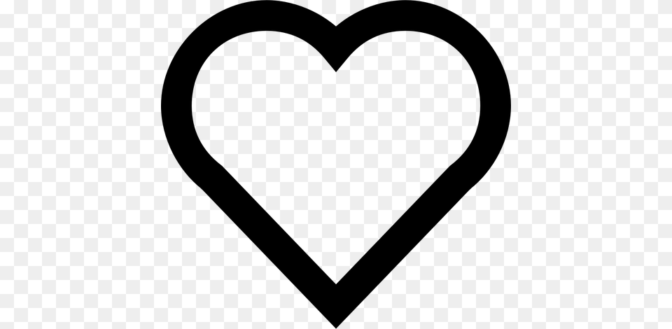 Vector Drawing Of A Black Heart, Gray Free Png
