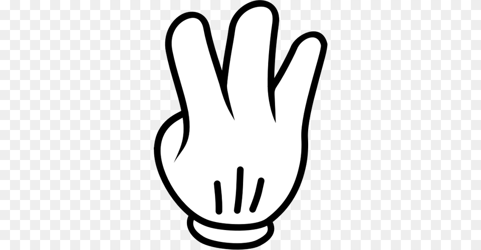 Vector Drawing Of A Glove With Three Fingers Up, Stencil, Clothing, Body Part, Hand Free Png