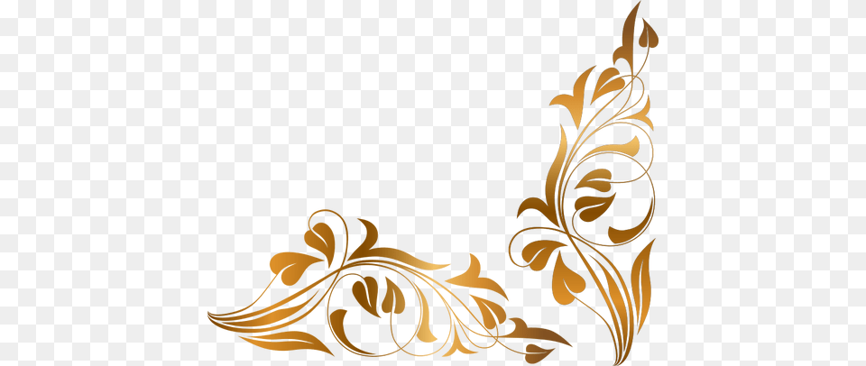 Vector Drawing Of Corner Decoration With Floral Elements Public, Art, Floral Design, Graphics, Pattern Png