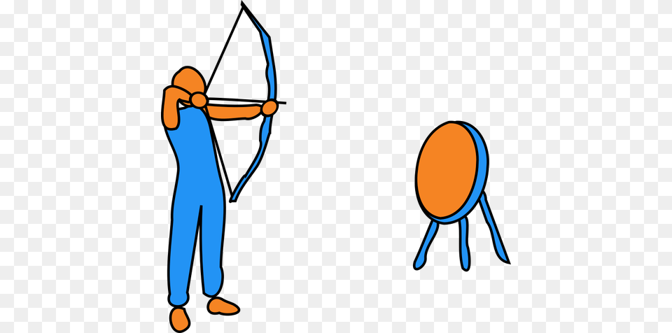Vector Drawing Of Man Figure Aiming Bow And Arrow, Archery, Sport, Weapon, Archer Free Transparent Png