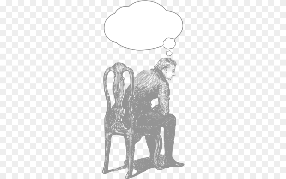 Vector Drawing Of Man Sitting On Chair And Thinking Fracaso Escolar Flavia Terigi, Lighting, Adult, Male, Person Free Transparent Png