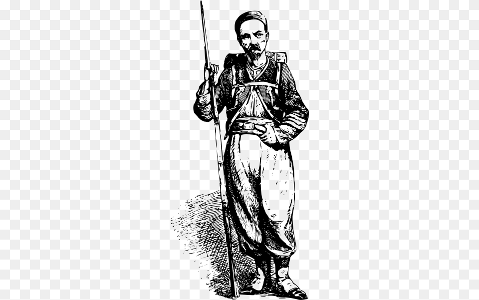 Vector Drawing Of Man Standing In French Light Infantry Infantry, Gray Free Transparent Png