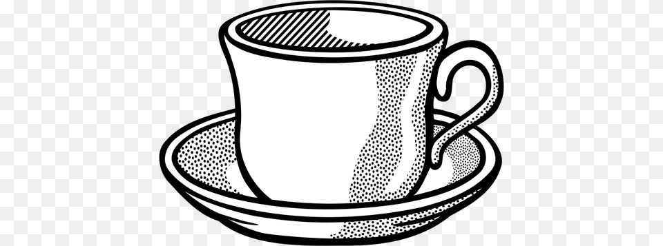 Vector Drawing Of Wavy Tea Cup On Saucer, Appliance, Blow Dryer, Device, Electrical Device Free Png
