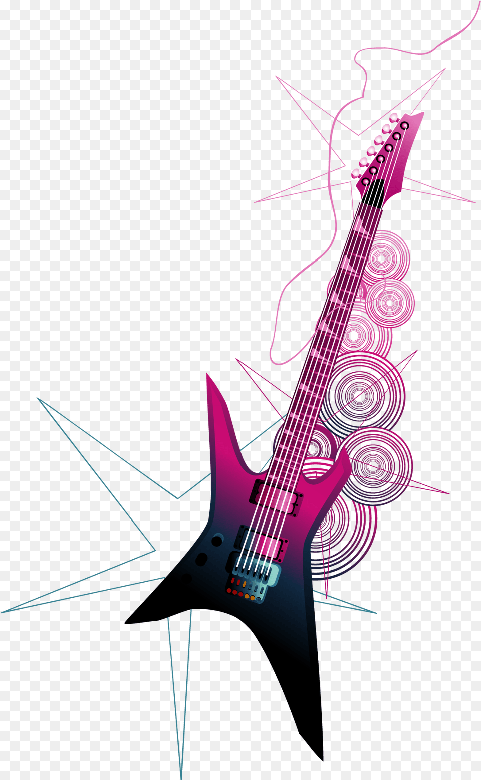 Vector Electric Download Hd Electric Guitar Vector Pink, Musical Instrument, Bass Guitar Free Png