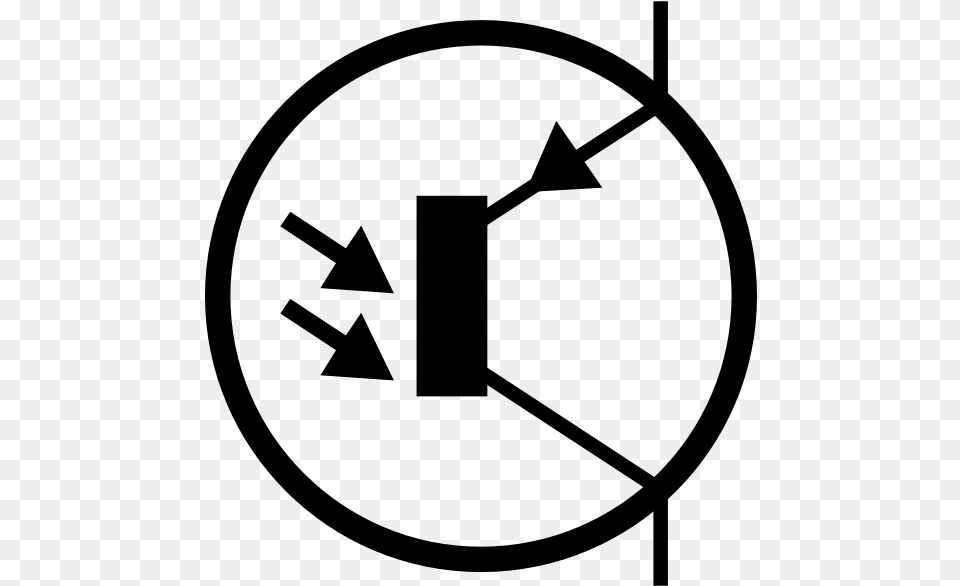 Vector Electronic Phototransistor Pnp Circuit Phototransistor Symbol, Gray Png Image