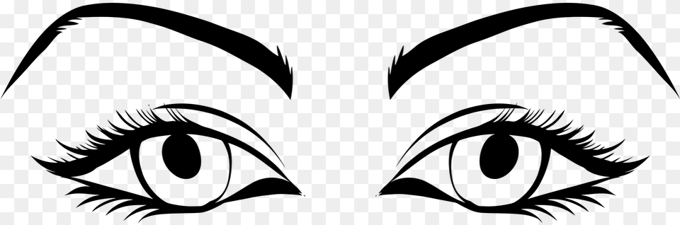 Vector Eyeball Outline Jpg Black And White Download Human Eyes Clip Art, Gray Png