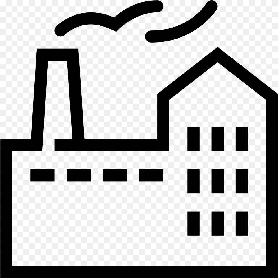 Vector Factory Manufacturer Manufacturing Icon, Gray Png