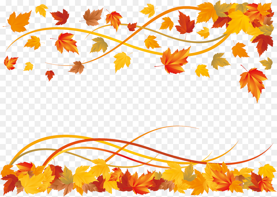 Vector Fall Leaf Border Border Clip Art Thanksgiving, Graphics, Plant, Floral Design, Pattern Free Transparent Png