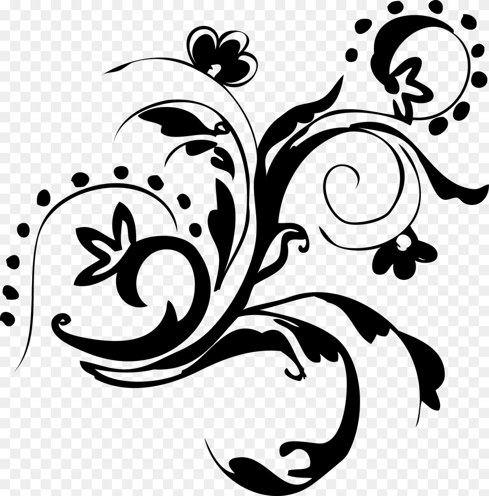 Vector Floral Designs, Gray Free Png