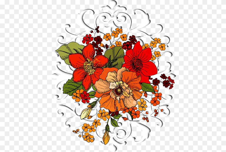 Vector Flower Designvector Art Flower Textile Flower Bouquet, Floral Design, Graphics, Pattern, Plant Png Image