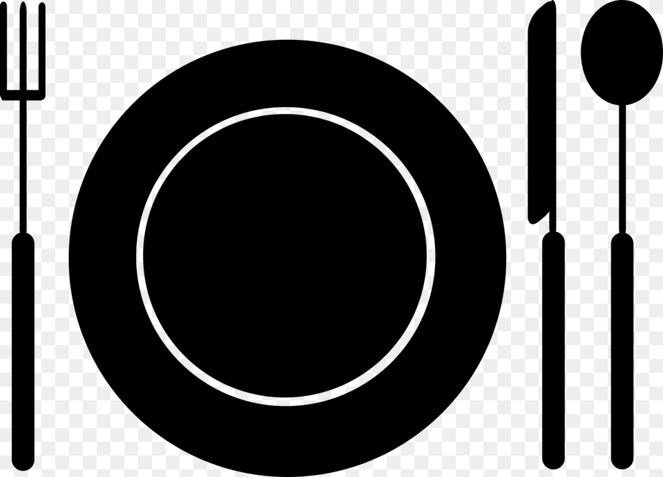 Vector Food Plate, Gray Free Png