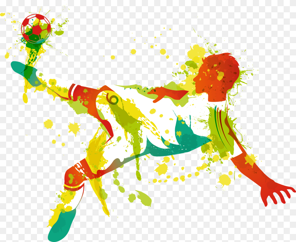 Vector Football Footballer Ink Hd Image Clipart Football Player Footballer Clip Art, Graphics, Ball, Handball, Sport Png