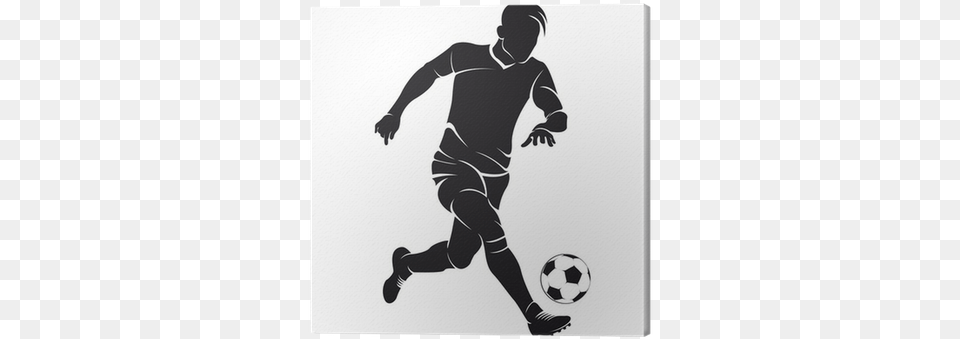 Vector Football Player Silhouette With Ball Isolated Soccer Player Vector, Adult, Person, Man, Male Free Transparent Png