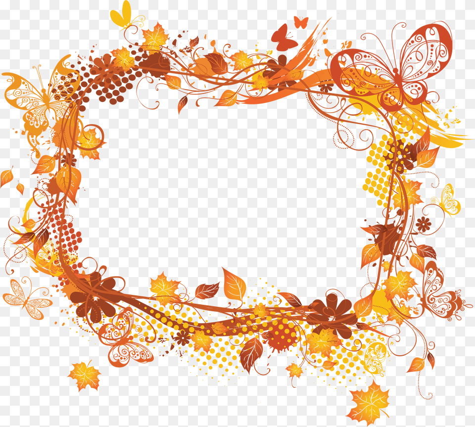 Vector Frame Autumn Frame, Art, Floral Design, Graphics, Pattern Free Png Download