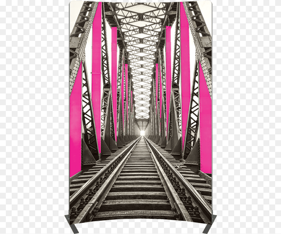 Vector Frame Curved 03 Fabric Banner Display Train Bridge Black And White, Railway, Transportation Free Transparent Png