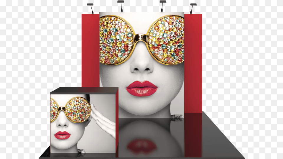 Vector Frame Essential 10ft Modular Backwall Kit Funny Glasses On People, Accessories, Sunglasses, Person, Lipstick Free Png