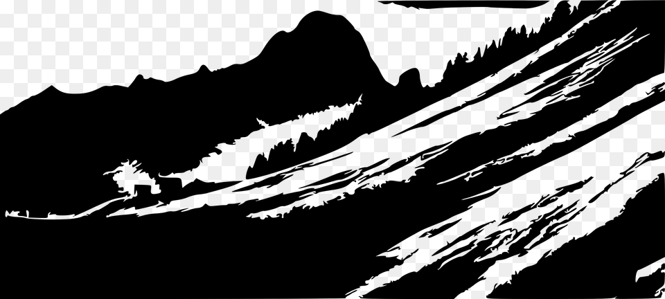 Vector Freeuse Library Big Landscape Black And White, Gray Png Image