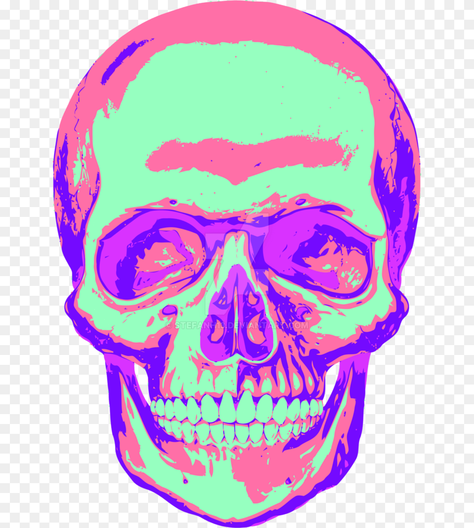 Vector Freeuse Library Kandy By Stefanh Skull Vaporwave Transparent, Purple, Head, Person, Face Png