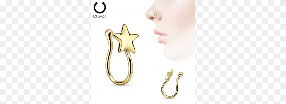 Vector Freeuse Nasenpiercing Fake Non Piercing Falen Piercing Do Nosu Klips Hvzda Zlacen, Accessories, Earring, Jewelry, Adult Free Png