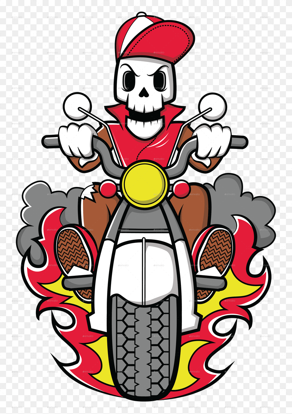Vector Ghost Rider Cartoon, Motorcycle, Transportation, Vehicle, Dynamite Png