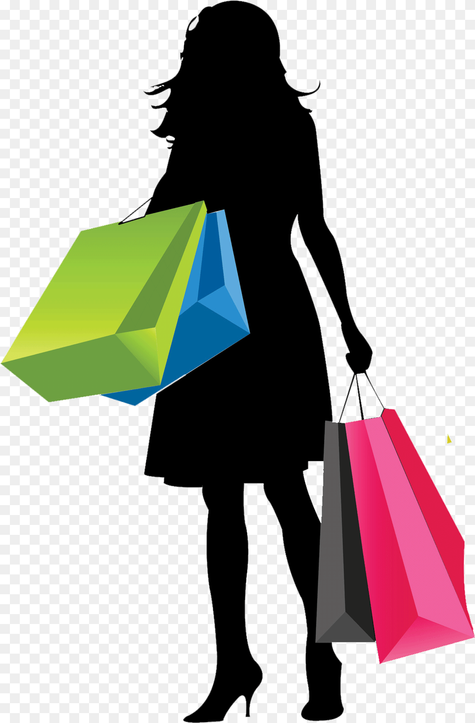 Vector Girl With Shopping Bags Shopping Clothing Logo Transparent Background, Bag, Person, Adult, Female Free Png