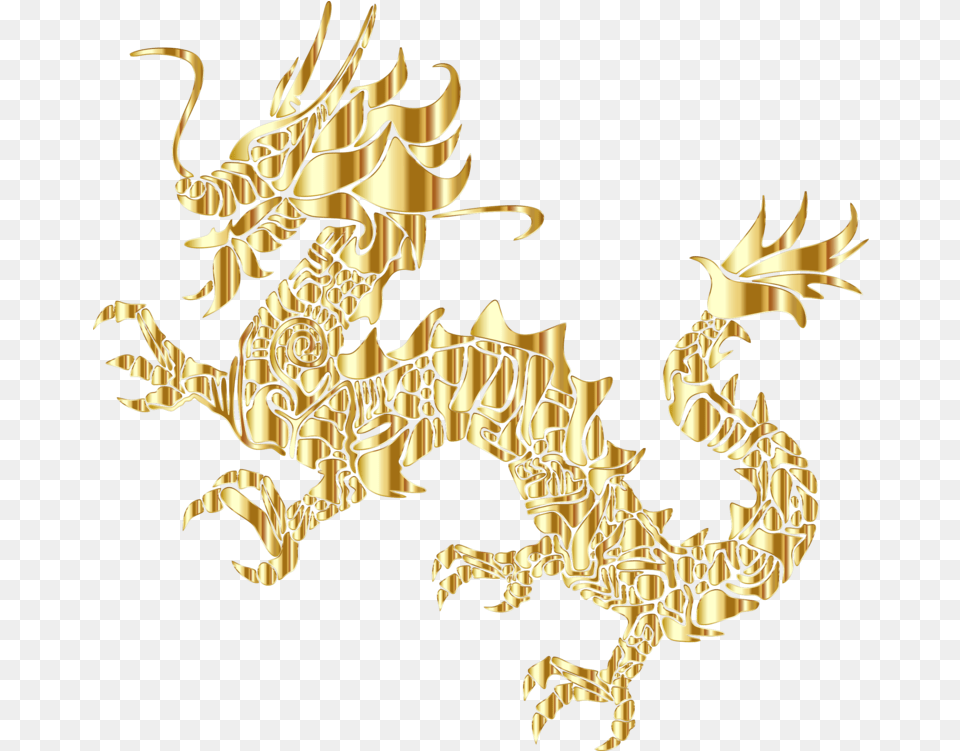 Vector Gold Dragon Transparent Chinese Golden Dragon Tattoo, Person Free Png