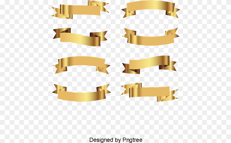 Vector Gold Flyer Banderas De Color Dorado, Text Free Transparent Png