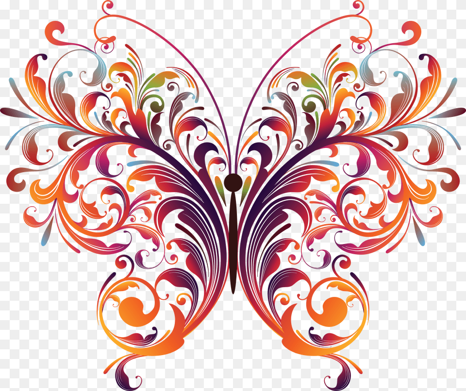 Vector Graphic Flower And Butterfly Vector Arts Free Transparent Png