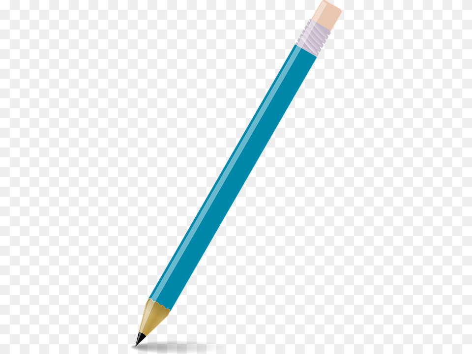 Vector Graphic Pencil School Blue Eraser Draw, Blade, Dagger, Knife, Weapon Free Transparent Png