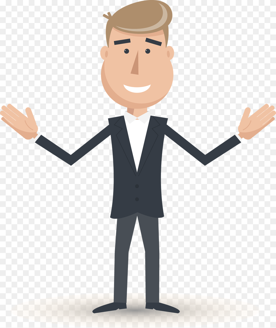 Vector Graphics Cartoon Man Illustration Man Transparent Background Cartoon, Suit, Clothing, Formal Wear, Adult Free Png