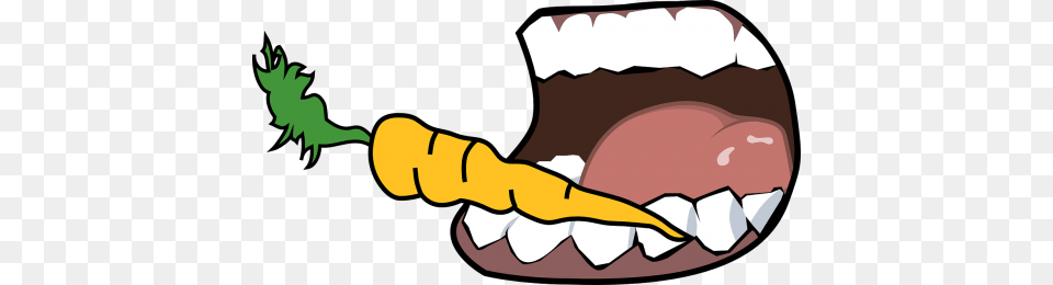 Vector Graphics Cartoon Mouth Eating, Vegetable, Carrot, Food, Produce Png Image