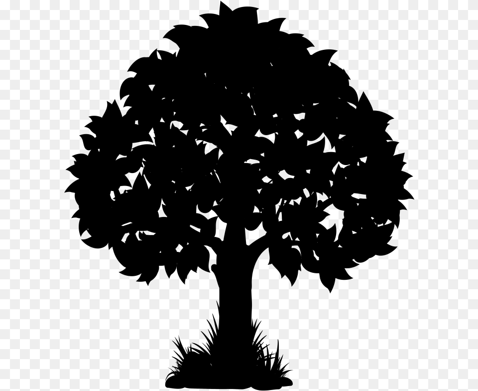 Vector Graphics Clip Art Silhouette Oak Illustration Simple Oak Tree Silhouette, Gray Png