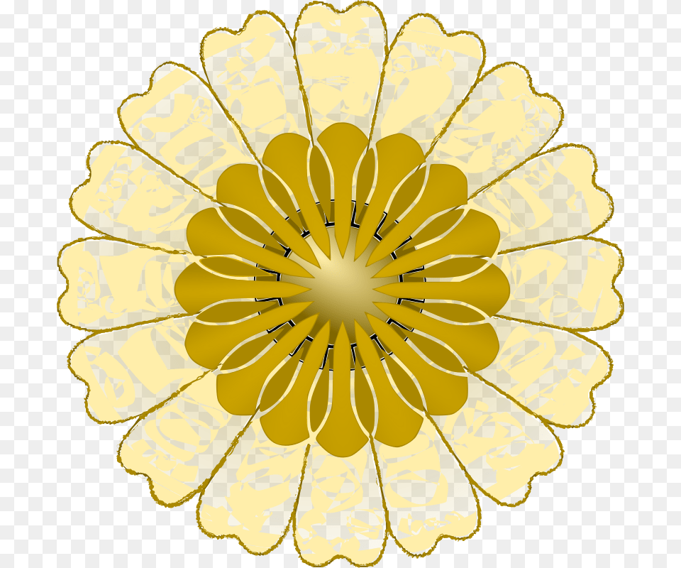 Vector Graphics Of Blossom With Three Circles Single Flowers Clip Art, Gold, Flower, Plant, Pollen Free Transparent Png