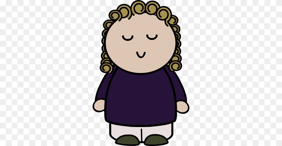 Vector Graphics Of Chubby Girl Character With Content Expression, Baby, Person, Cartoon Free Png