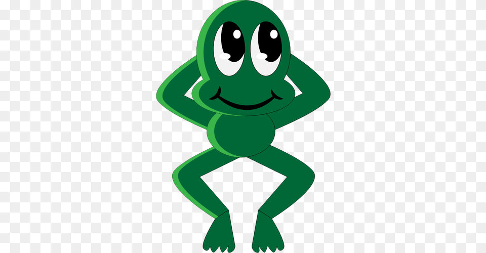 Vector Graphics Of Frog Having A Rest On The Back, Green, Alien, Amphibian, Animal Free Transparent Png