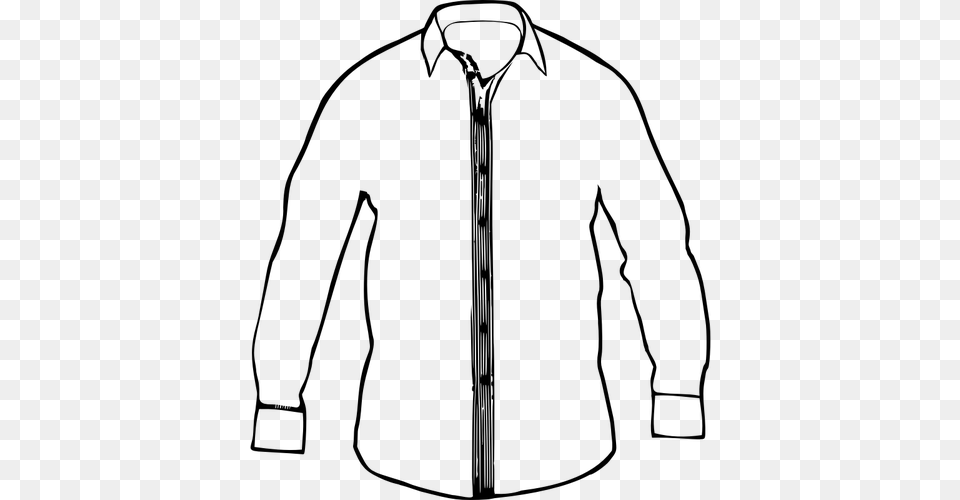 Vector Graphics Of Mans White Shirt With Collar, Gray Png