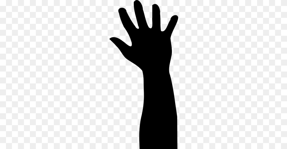 Vector Graphics Of Wide Open Fist Stretched Up, Gray Free Transparent Png