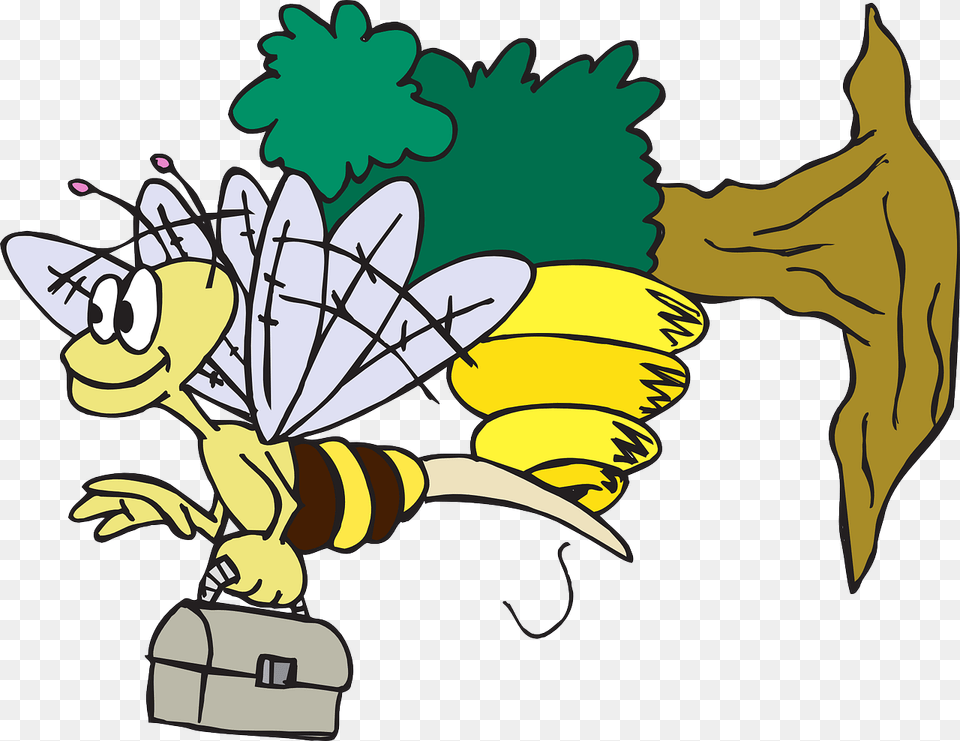 Vector Graphicsfree Pictures Photos Images Cartoon Worker Bee, Animal, Insect, Invertebrate, Wasp Free Png Download