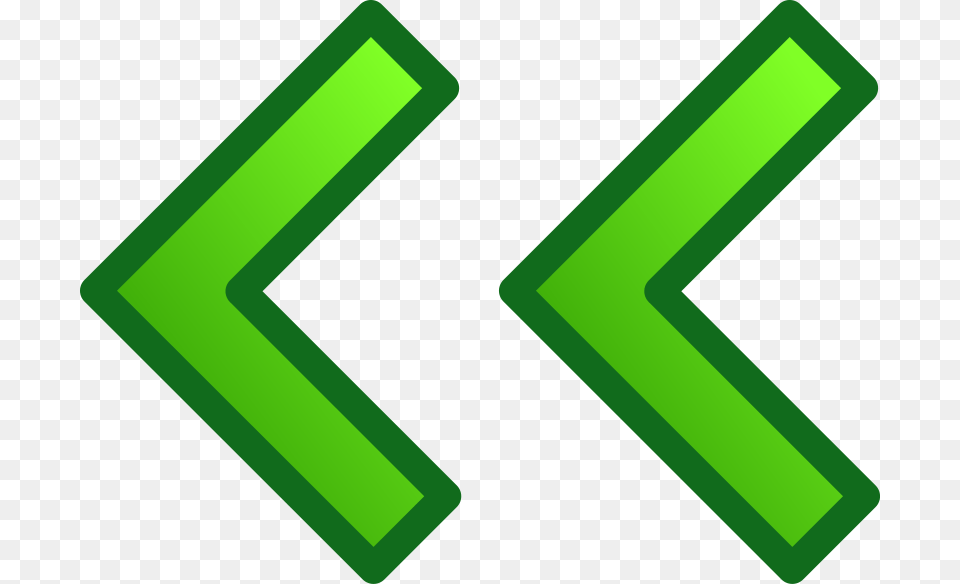 Vector Green Left Double Arrows Set Clip Art Double Green Arrow, Symbol, Text, Number Free Transparent Png