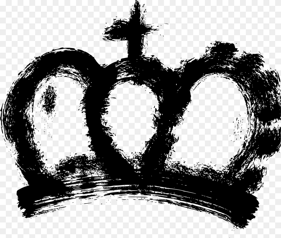 Vector Grunge Crown, Gray Free Transparent Png