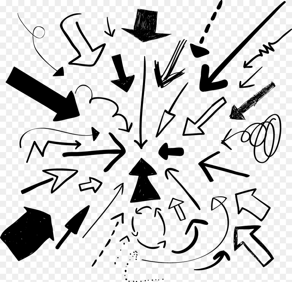 Vector Hand Drawn Arrows Transprent Hand Drawn Arrows Vector, Art, Stencil, Text, Face Png Image